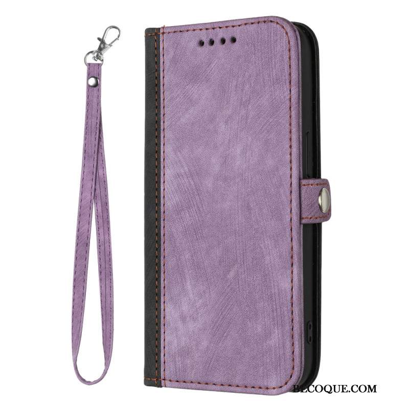 Etui Folio Google Pixel 8a Dwukolorowy Pasek Etui Ochronne