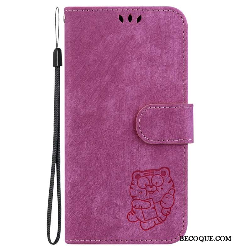 Etui Folio Motorola Edge 50 Neo Mały Kot Z Paskiem Etui Ochronne