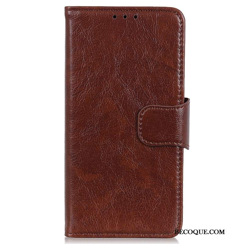 Etui Folio Motorola Edge 50 Neo Skóra O Teksturze Nappa Etui Ochronne