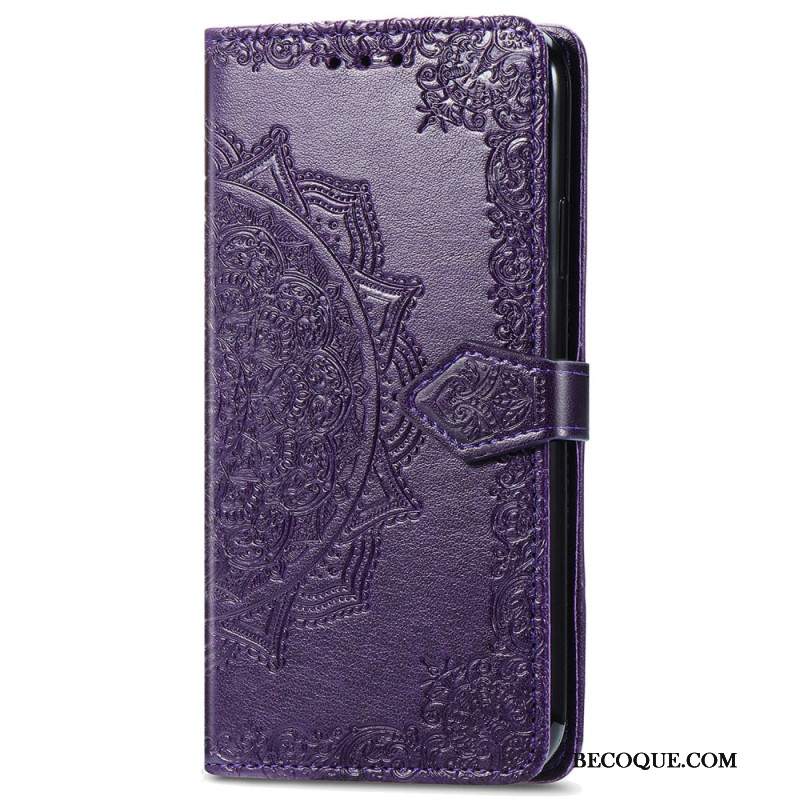 Etui Folio Motorola Edge 50 Pro Barokowa Mandala Z Paskiem Etui Ochronne