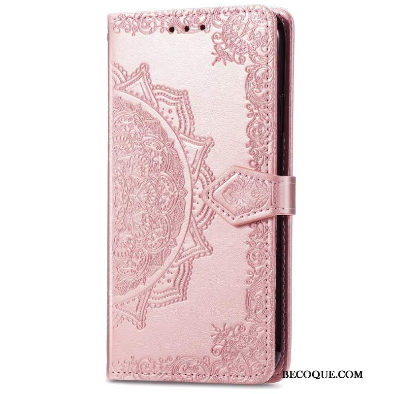 Etui Folio Motorola Edge 50 Pro Barokowa Mandala Z Paskiem Etui Ochronne