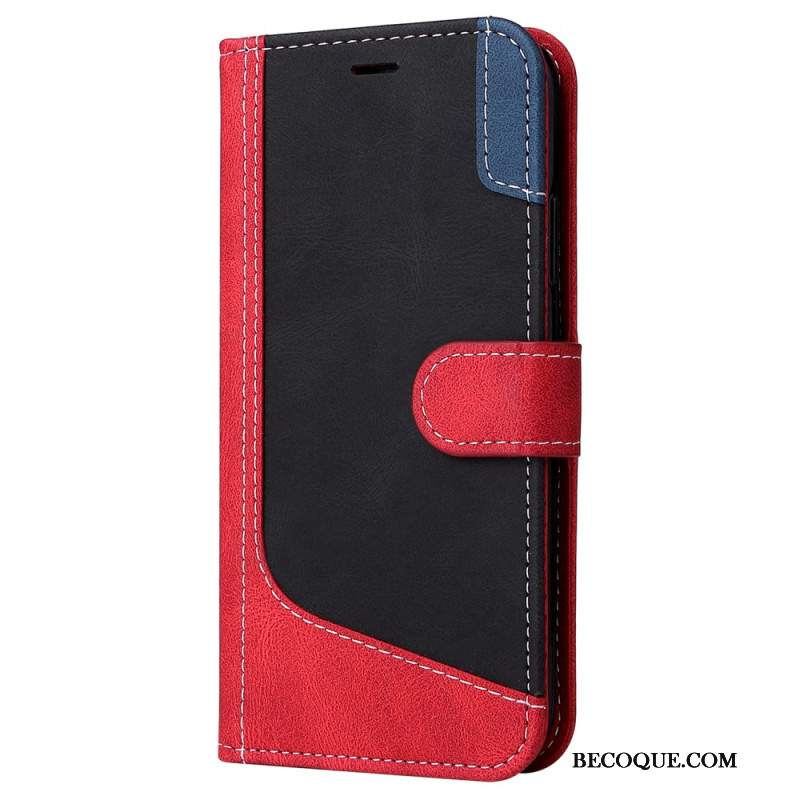 Etui Folio Motorola Edge 50 Pro Trójkolorowy Z Paskiem Etui Ochronne