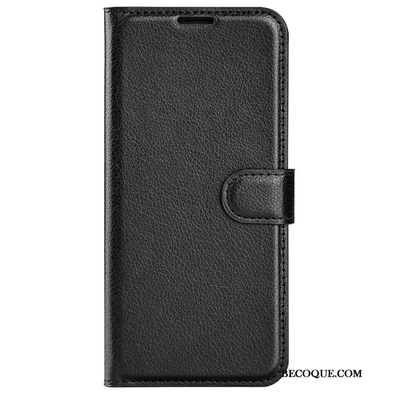 Etui Folio Oneplus 12r Klasyczna Sztuczna Skóra Litchi Etui Ochronne