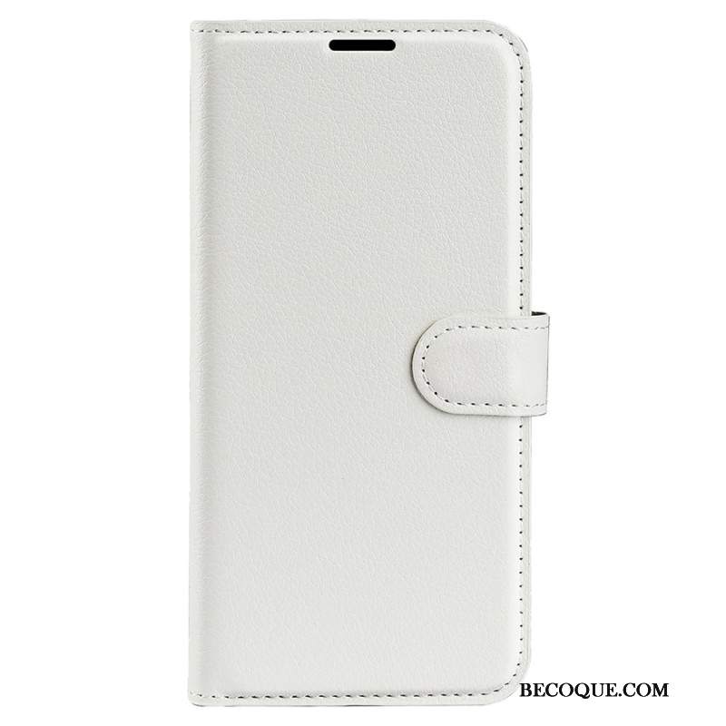 Etui Folio Oneplus 12r Klasyczna Sztuczna Skóra Litchi Etui Ochronne