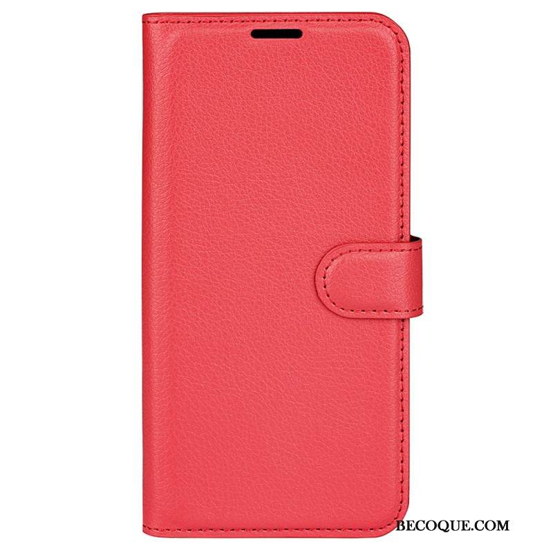 Etui Folio Oneplus 12r Klasyczna Sztuczna Skóra Litchi Etui Ochronne
