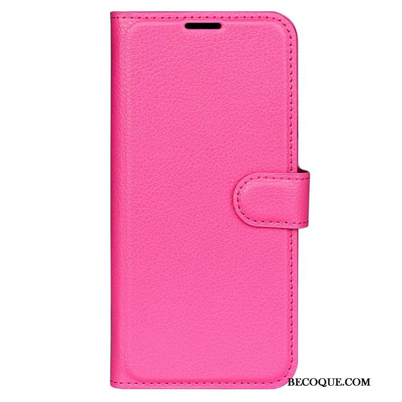 Etui Folio Oneplus 12r Klasyczna Sztuczna Skóra Litchi Etui Ochronne