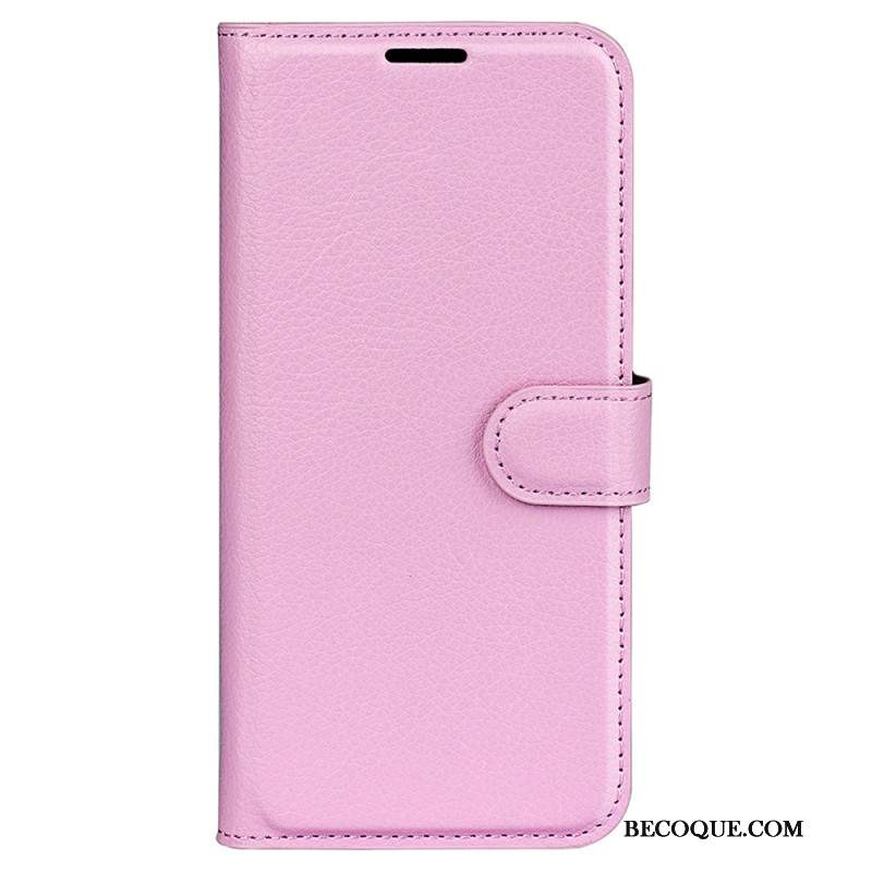 Etui Folio Oneplus 12r Klasyczna Sztuczna Skóra Litchi Etui Ochronne
