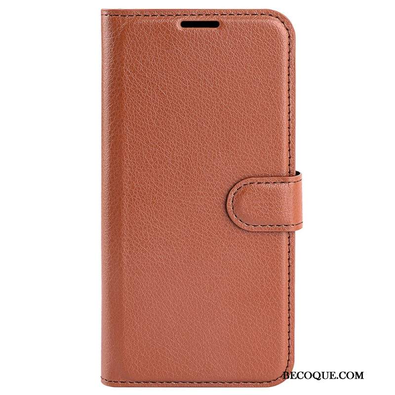 Etui Folio Oneplus 12r Klasyczna Sztuczna Skóra Litchi Etui Ochronne
