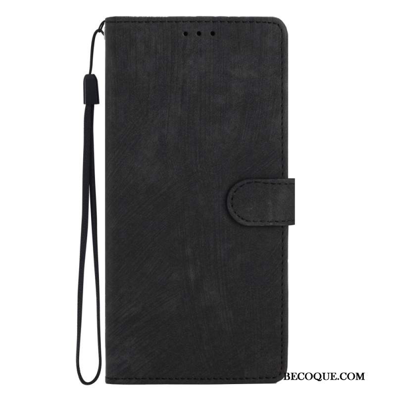Etui Folio Oppo A98 5g Efekt Zamszu Z Paskiem Etui Ochronne