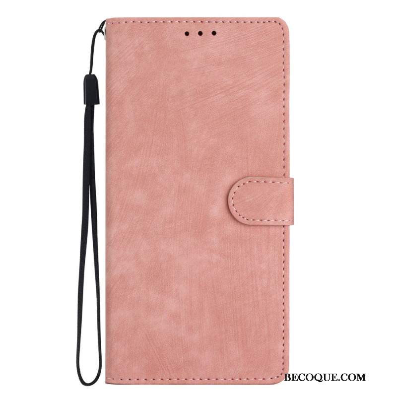 Etui Folio Oppo A98 5g Efekt Zamszu Z Paskiem Etui Ochronne