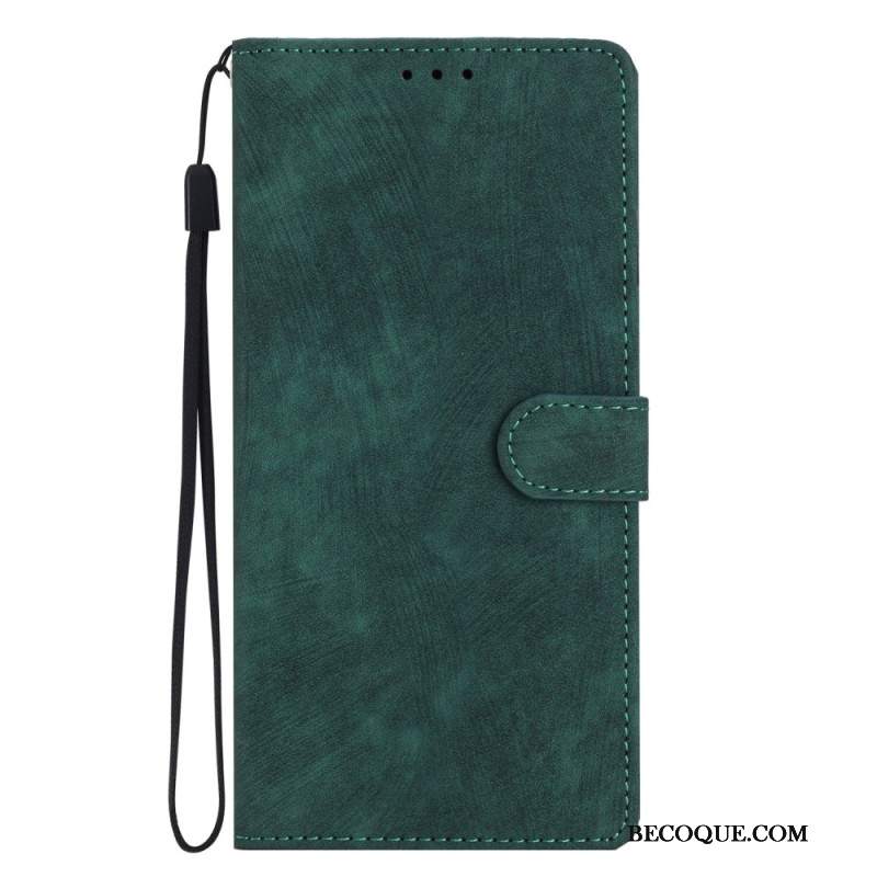 Etui Folio Oppo A98 5g Efekt Zamszu Z Paskiem Etui Ochronne
