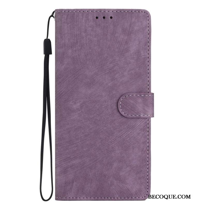 Etui Folio Oppo A98 5g Efekt Zamszu Z Paskiem Etui Ochronne