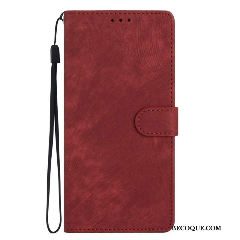 Etui Folio Oppo A98 5g Efekt Zamszu Z Paskiem Etui Ochronne