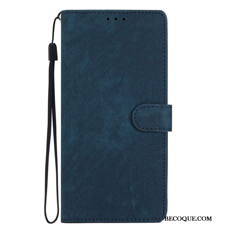 Etui Folio Oppo A98 5g Efekt Zamszu Z Paskiem Etui Ochronne
