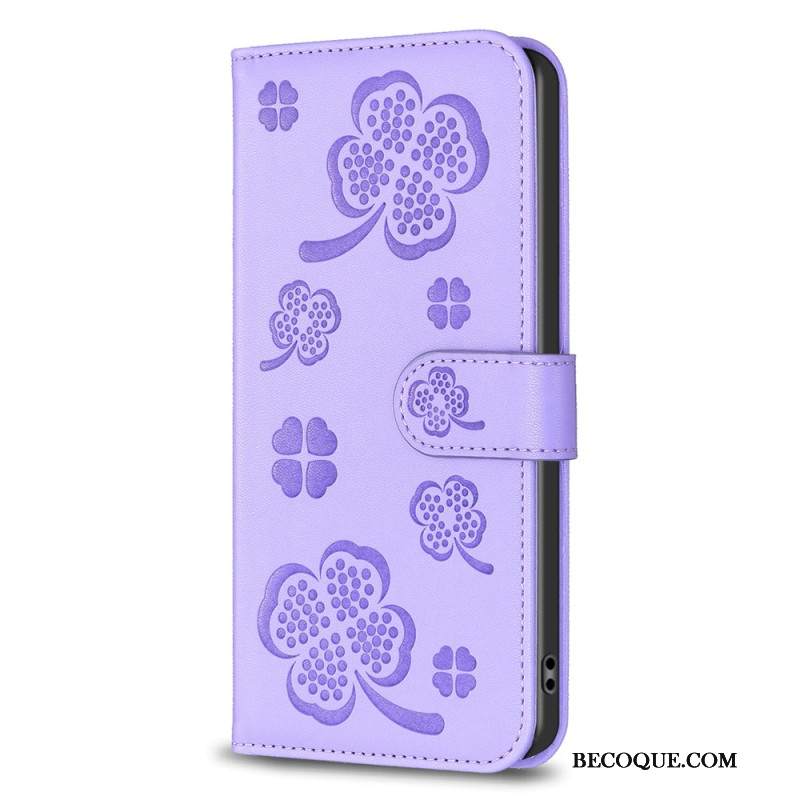 Etui Folio Oppo A98 5g Koniczyny Etui Ochronne