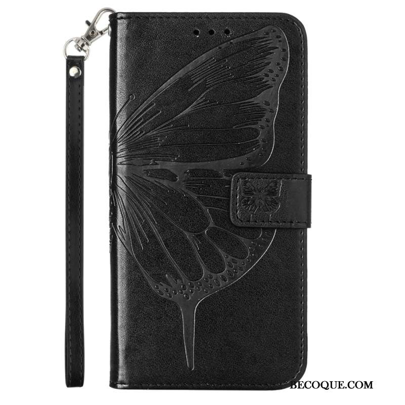 Etui Folio Oppo Reno 11 5g Kwiatowy Motyl Z Paskiem Etui Ochronne