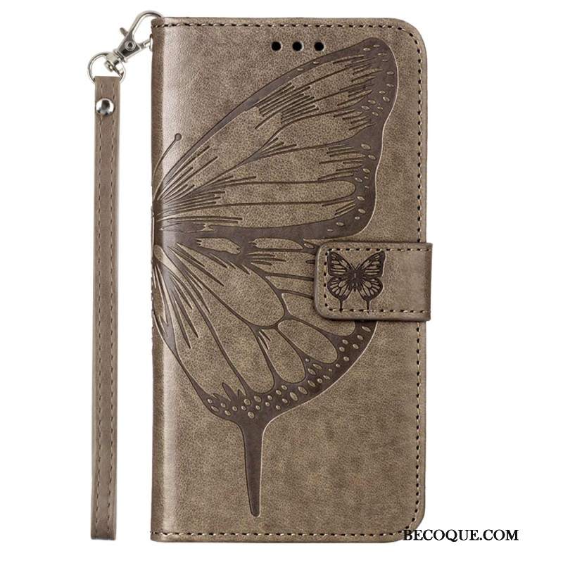 Etui Folio Oppo Reno 11 5g Kwiatowy Motyl Z Paskiem Etui Ochronne
