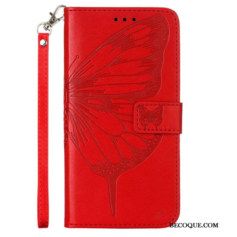 Etui Folio Oppo Reno 11 5g Kwiatowy Motyl Z Paskiem Etui Ochronne