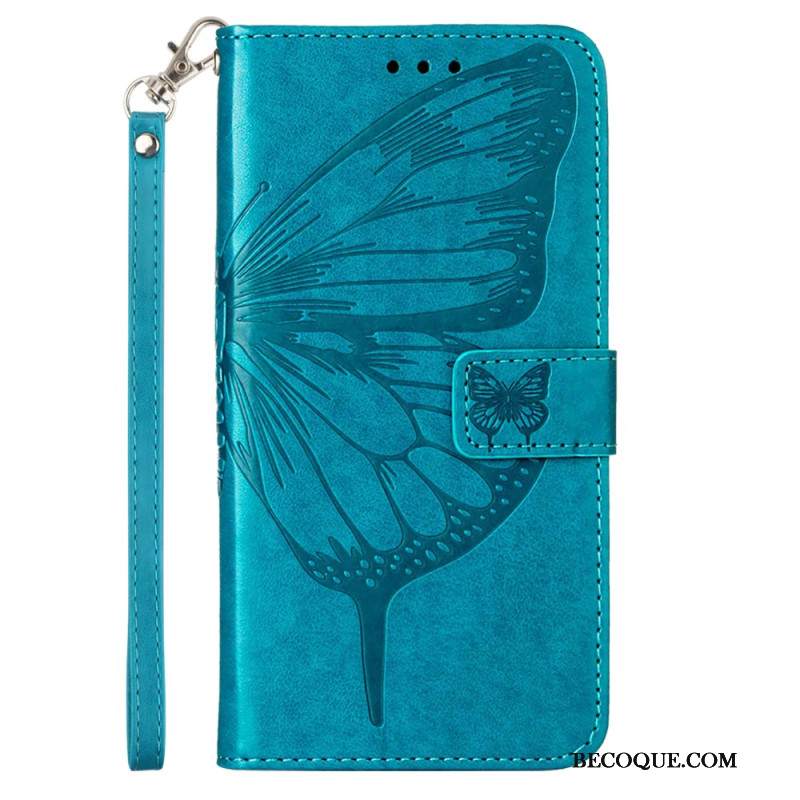 Etui Folio Oppo Reno 11 5g Kwiatowy Motyl Z Paskiem Etui Ochronne