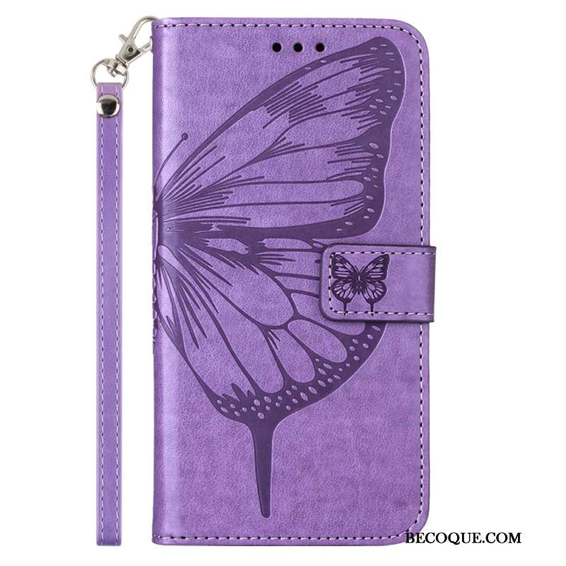 Etui Folio Oppo Reno 11 5g Kwiatowy Motyl Z Paskiem Etui Ochronne