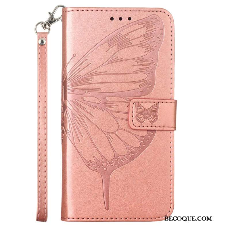 Etui Folio Oppo Reno 11 5g Kwiatowy Motyl Z Paskiem Etui Ochronne