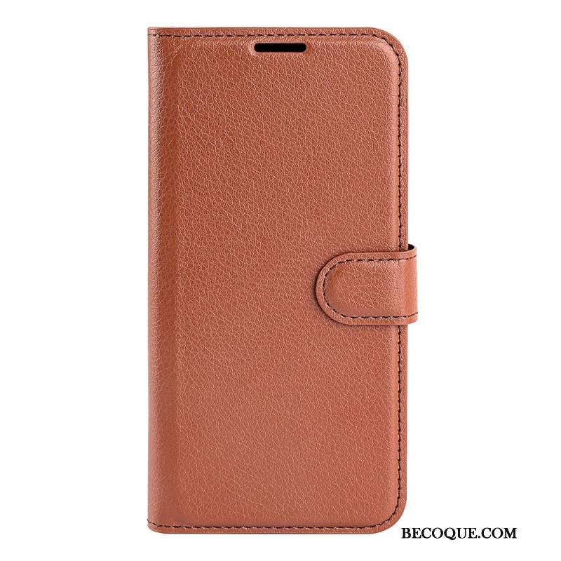 Etui Folio Oppo Reno 12 5g Klasyczna Sztuczna Skóra Litchi
