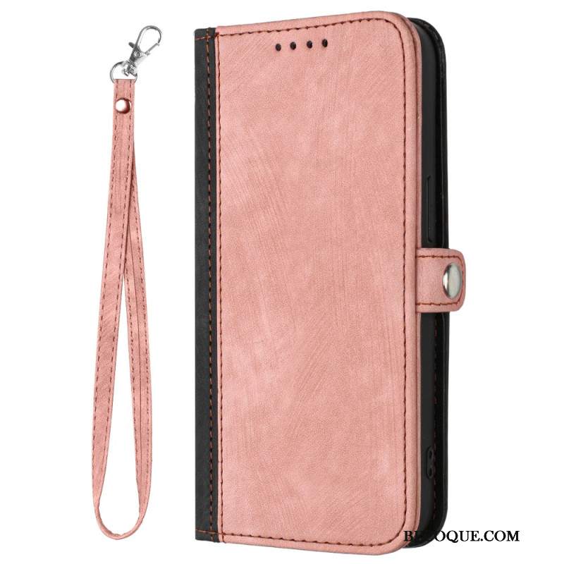 Etui Folio Oppo Reno 12 Pro 5g Dwukolorowy Pasek Etui Ochronne