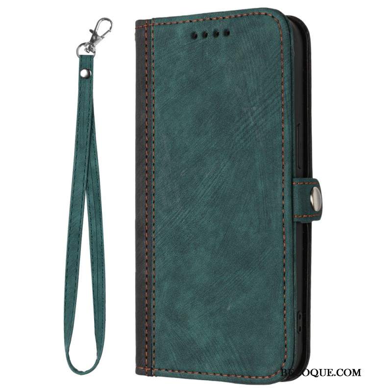 Etui Folio Oppo Reno 12 Pro 5g Dwukolorowy Pasek Etui Ochronne