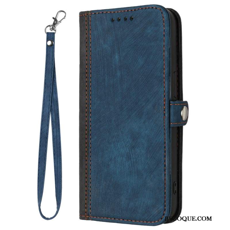 Etui Folio Oppo Reno 12 Pro 5g Dwukolorowy Pasek Etui Ochronne