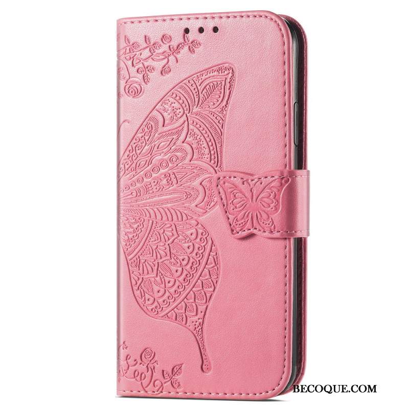 Etui Folio Realme 12 Pro / 12 Pro Plus Barokowy Motyl Z Paskiem Etui Ochronne