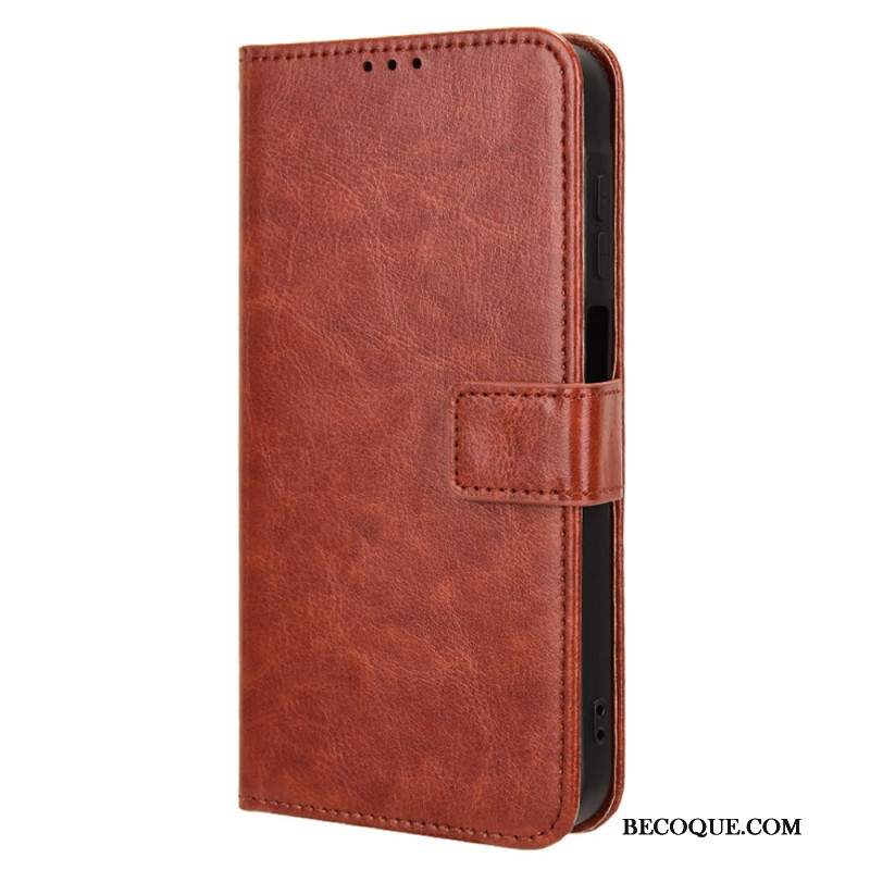 Etui Folio Samsung Galaxy A15 5g Błyszcząca Sztuczna Skóra Z Paskiem