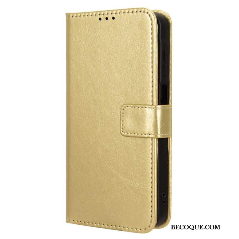 Etui Folio Samsung Galaxy A15 5g Błyszcząca Sztuczna Skóra Z Paskiem
