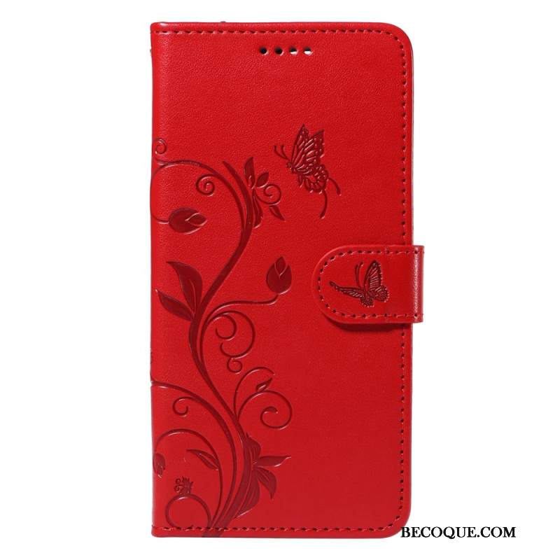 Etui Folio Samsung Galaxy A15 5g Kwiaty Moreli Z Paskiem Etui Ochronne