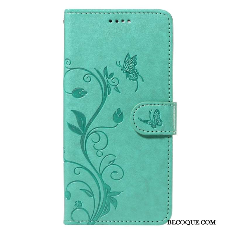 Etui Folio Samsung Galaxy A15 5g Kwiaty Moreli Z Paskiem Etui Ochronne