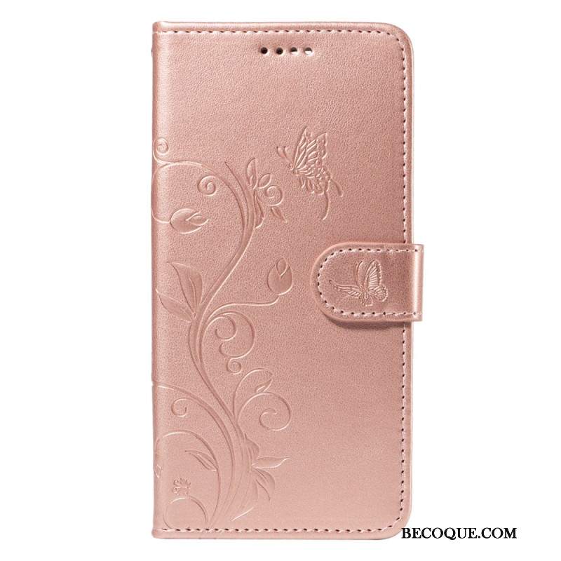 Etui Folio Samsung Galaxy A15 5g Kwiaty Moreli Z Paskiem Etui Ochronne