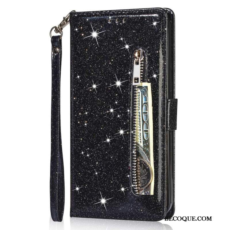 Etui Folio Samsung Galaxy A15 Brokatowa Portmonetka Z Przodu