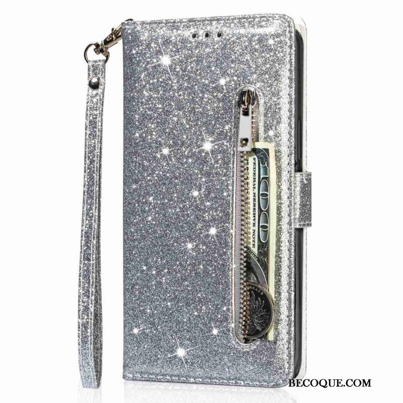 Etui Folio Samsung Galaxy A15 Brokatowa Portmonetka Z Przodu
