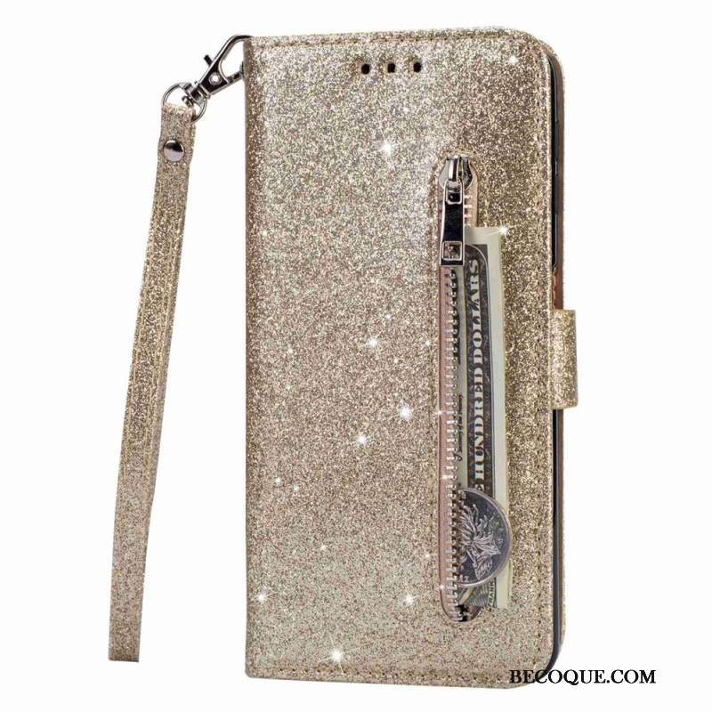 Etui Folio Samsung Galaxy A15 Brokatowa Portmonetka Z Przodu