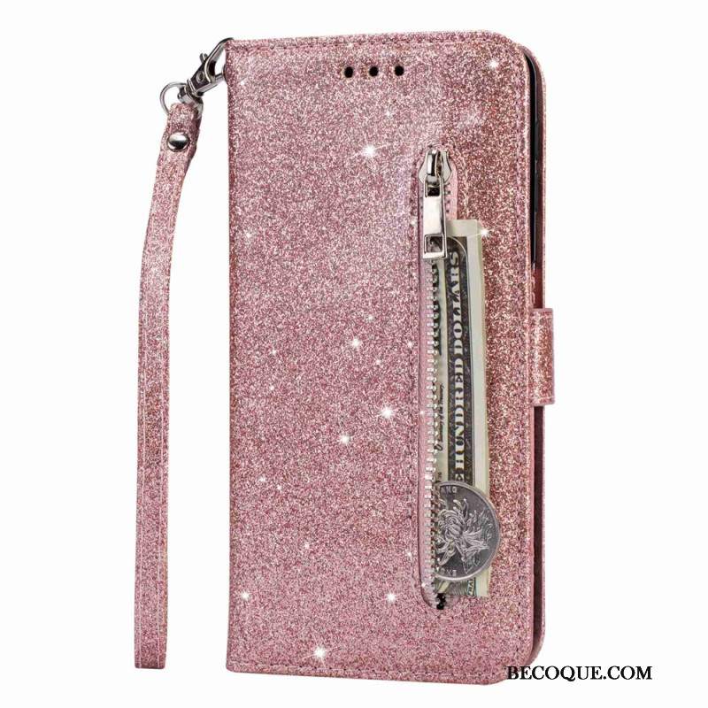 Etui Folio Samsung Galaxy A15 Brokatowa Portmonetka Z Przodu
