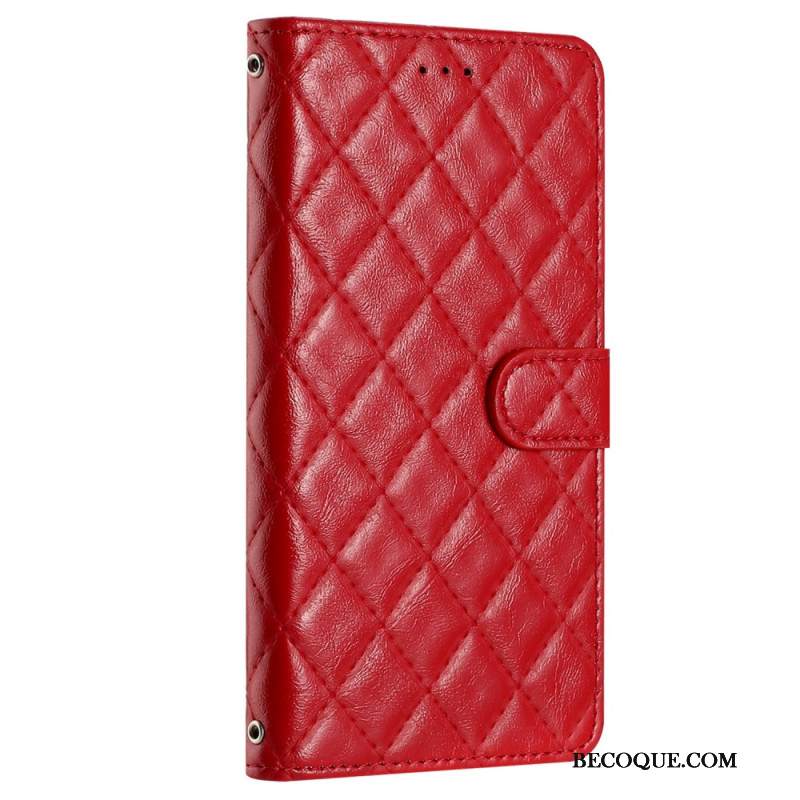 Etui Folio Samsung Galaxy A15 Pikowana Z Paskiem Etui Ochronne