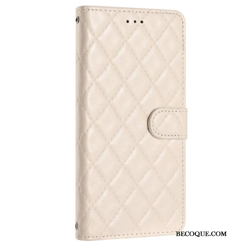Etui Folio Samsung Galaxy A15 Pikowana Z Paskiem Etui Ochronne