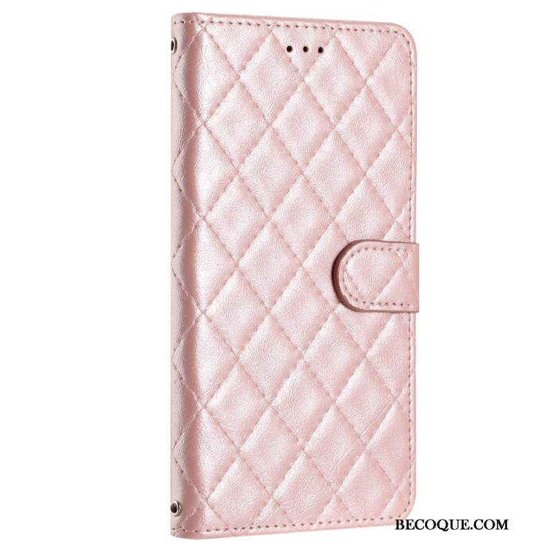 Etui Folio Samsung Galaxy A15 Pikowana Z Paskiem Etui Ochronne