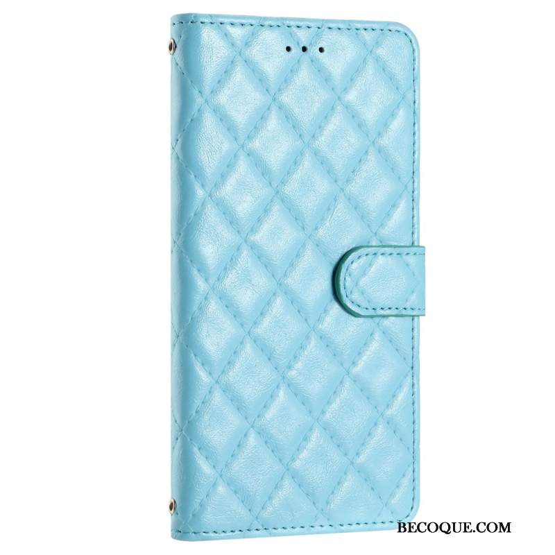 Etui Folio Samsung Galaxy A15 Pikowana Z Paskiem Etui Ochronne