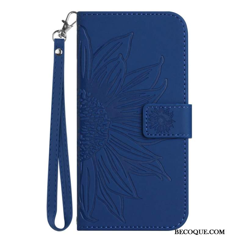 Etui Folio Samsung Galaxy A16 5g Nadruk Słonecznika Z Paskiem Etui Ochronne