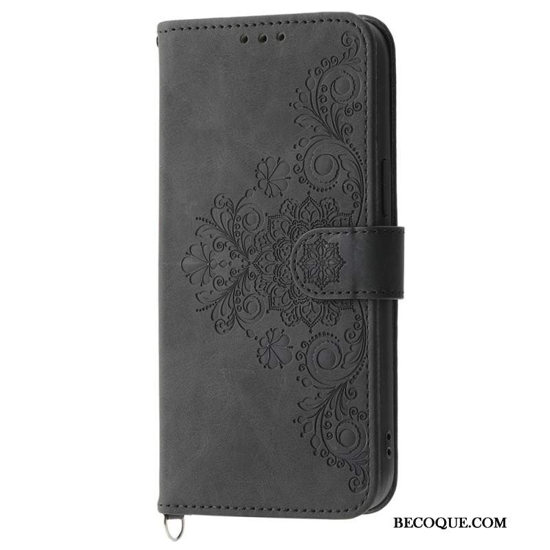 Etui Folio Samsung Galaxy M55 5g Koronka Z Paskiem I Paskiem Na Ramię