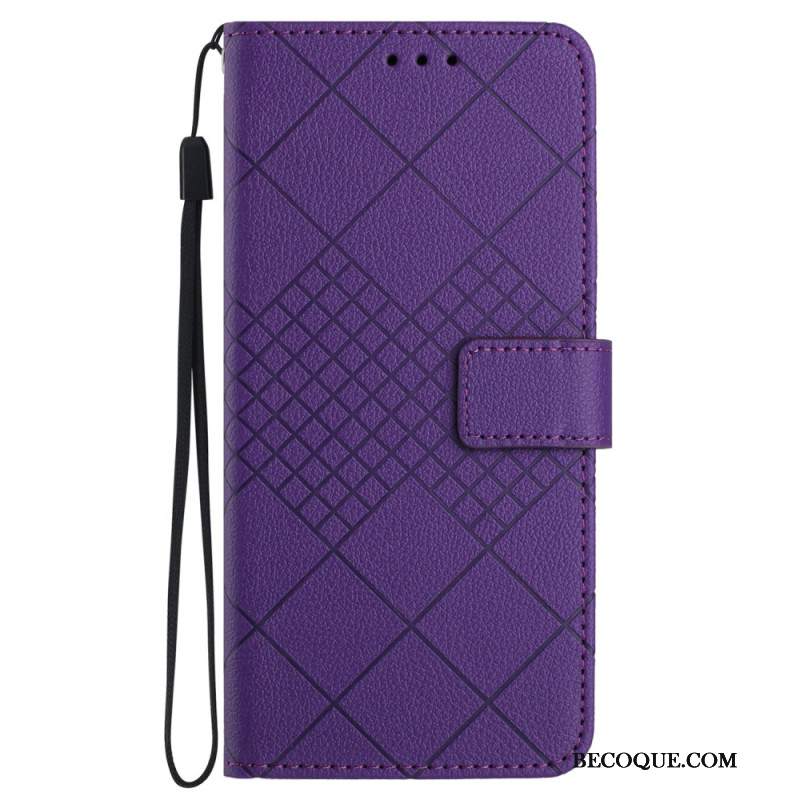 Etui Folio Samsung Galaxy M55 5g Tekstura Diamentu Liczi
