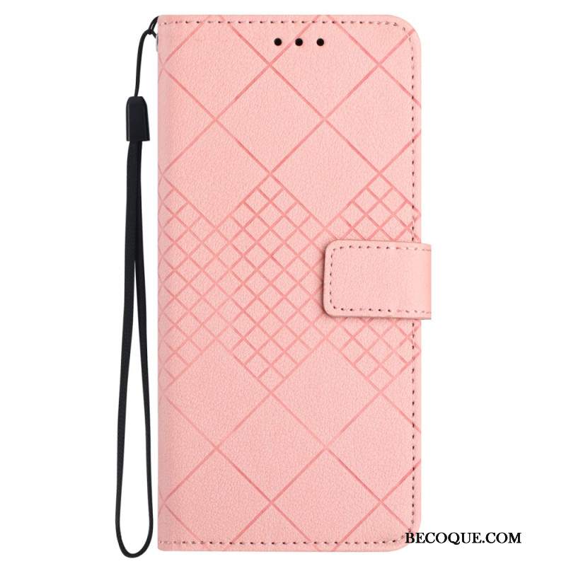 Etui Folio Samsung Galaxy S24 5g Dyskretne Diamenty Z Paskiem Etui Ochronne