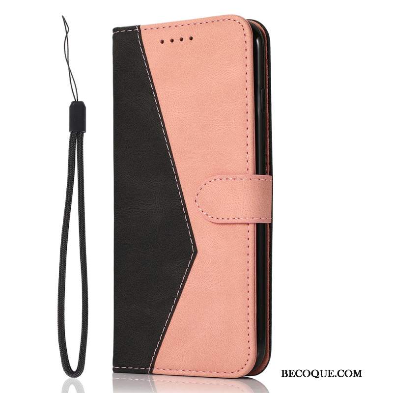 Etui Folio Samsung Galaxy S24 Fe Dwukolorowy Stylowy Pasek Etui Ochronne