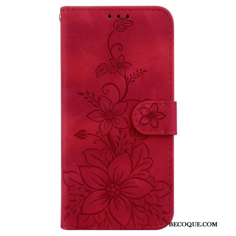 Etui Folio Samsung Galaxy S24 Fe Efekt Kwiatowego Zamszu Etui Ochronne