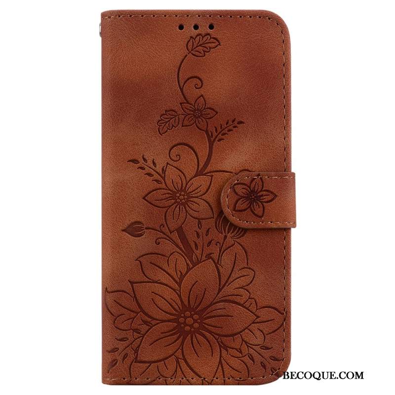 Etui Folio Samsung Galaxy S24 Fe Efekt Kwiatowego Zamszu Etui Ochronne